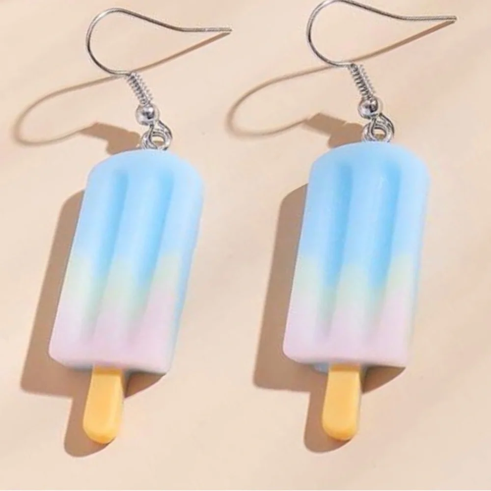 Rainbow Pastel Popsicle Summer Vacation Blue Yellow Pink Ice Cream Kawaii Dangle